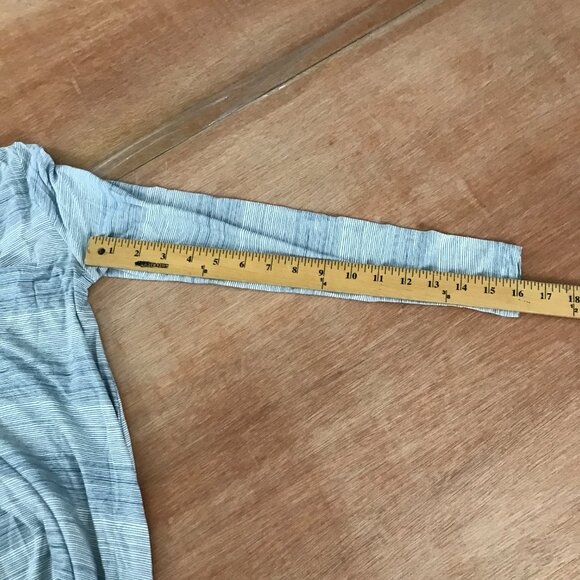 Fighting Eel Shirt Dress Mini Dress Women Size XS Gray Striped Pockets Mock Neck - Picture 8 of 12